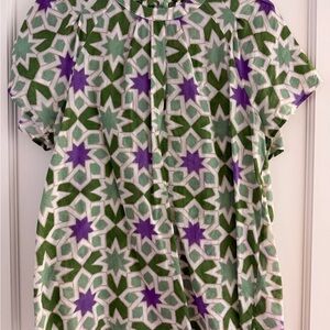 Banjanan Starburst Green and Purple Blouse
